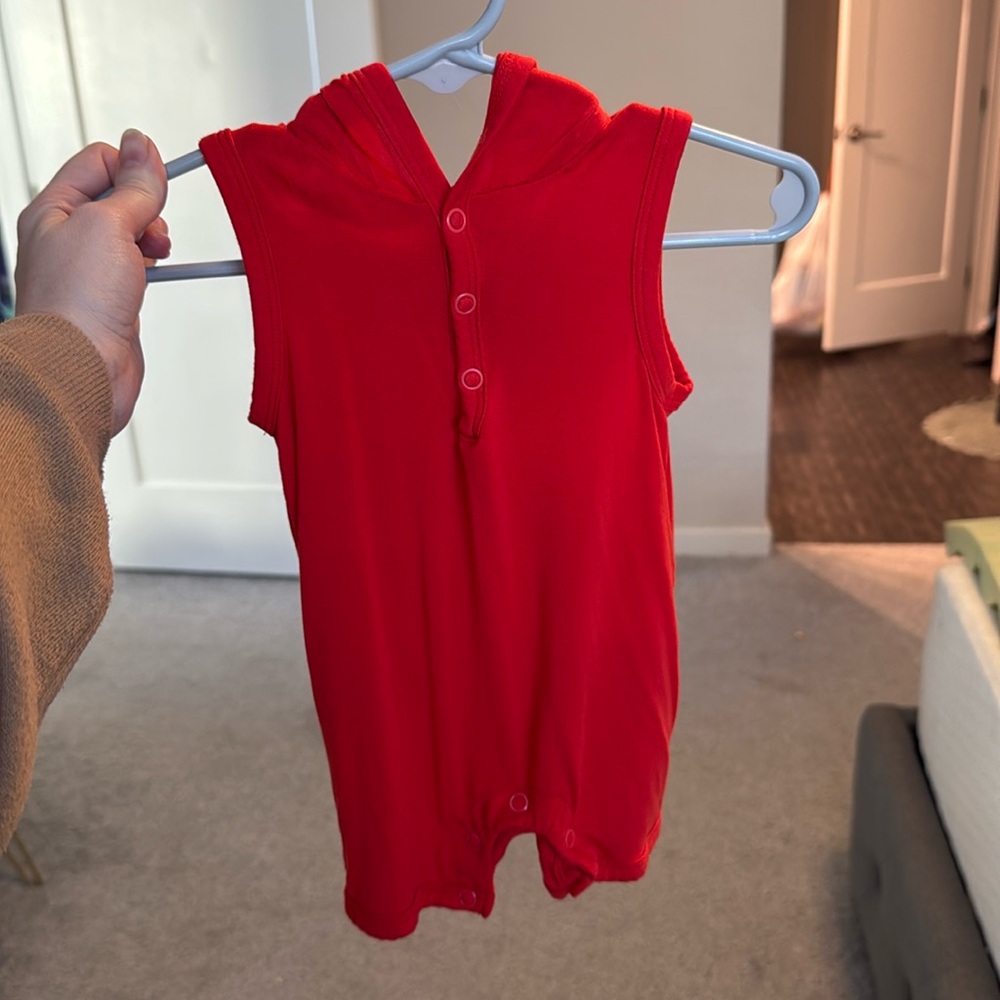 3-6 mo tank romper with hood